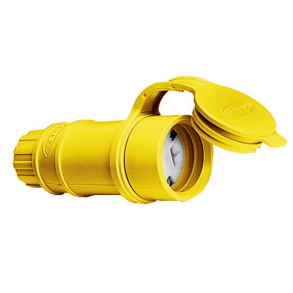 Straight Blade Connector, 5-20R, 20 A, 125V AC, 2 Pole, 3 Wire, Screw Terminals, Yellow